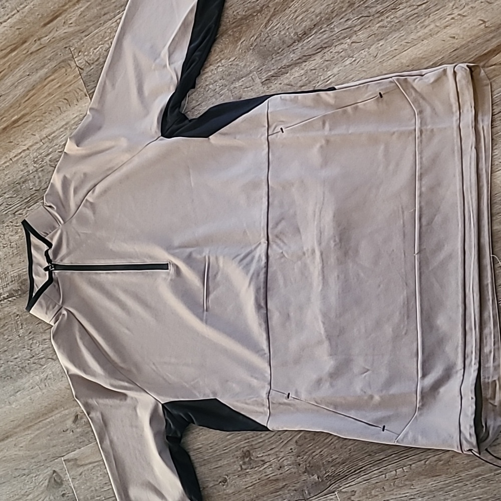 XERSION BRAND MEN'S BIG AND TALL LIGHT BROWN 3/4 ZIP PULLOVER SIZE LARGE TALL